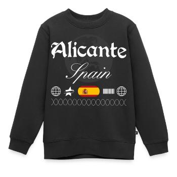 Souvenir de voyage streetwear d’Alicante, Espagne - Sweat Premium enfant bio - noir - Devant - AI Model Kid Female (0cm)