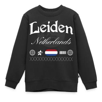 Leiden Niederlande Streetwear Reise Souvenir - Kinder Premium Organic Sweatshirt - Schwarz - Vorne - AI Model Kid Female (0cm)