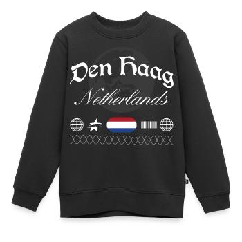 Den Haag Niederlande Streetwear Reise Souvenir - Kinder Premium Organic Sweatshirt - Schwarz - Vorne - AI Model Kid Female (0cm)