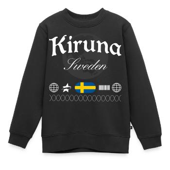 Kiruna Schweden Streetwear Reise Souvenir - Kinder Premium Organic Sweatshirt - Schwarz - Vorne - AI Model Kid Female (0cm)