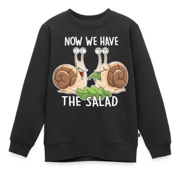 Now we have the salad – Lustige Schnecken - Kinder Premium Organic Sweatshirt - Schwarz - Vorne - AI Model Kid Female (0cm)