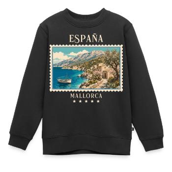 Spanien Mallorca Vintage Reisemarke - Kinder Premium Organic Sweatshirt - Schwarz - Vorne - AI Model Kid Female (0cm)
