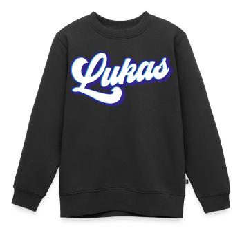 Lukas | Farben änderbar - Kinder Premium Organic Sweatshirt - Schwarz - Vorne - AI Model Kid Female (0cm)