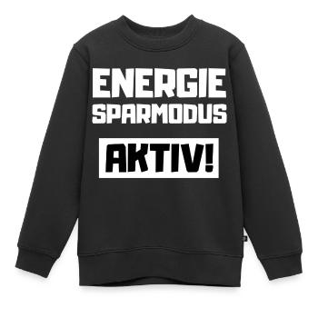 Energiesparmodus Aktiv - Kinder Premium Organic Sweatshirt - Schwarz - Vorne - AI Model Kid Female (0cm)