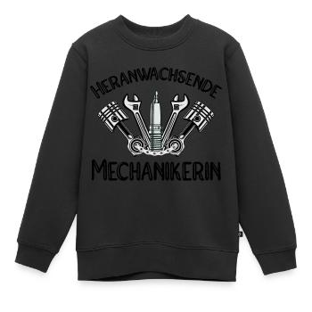 Heranwachsende Mechanikerin Nachwuchs Schrauber - Kinder Premium Organic Sweatshirt - Schwarz - Vorne - AI Model Kid Female (0cm)