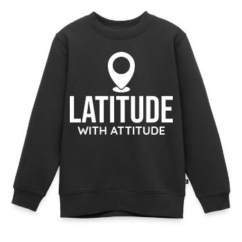 Breitengrad Lage Pin Position GIS Analyst - Kinder Premium Organic Sweatshirt - Schwarz - Vorne - AI Model Kid Female (0cm)