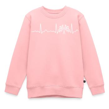 Zielflagge - Herzschlag, Puls, Herzlinie, EKG - Kinder Premium Organic Sweatshirt - Rosa - Vorne - AI Model Kid Female (0cm)
