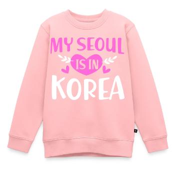 Korea Seoul - Kinder Premium Organic Sweatshirt - Rosa - Vorne - AI Model Kid Female (0cm)