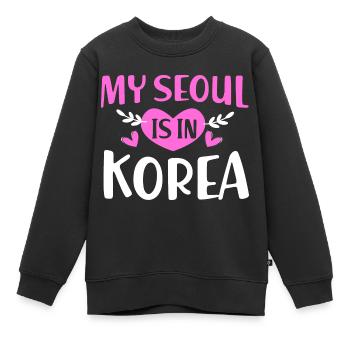 Korea Seoul - Kinder Premium Organic Sweatshirt - Schwarz - Vorne - AI Model Kid Female (0cm)