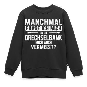 Drechseln Drehen - Kinder Premium Organic Sweatshirt - Schwarz - Vorne - AI Model Kid Female (0cm)