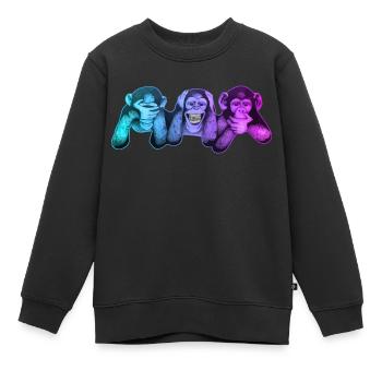 Die drei Affen | 3 Wise Monkeys Weise Affen - Kinder Premium Organic Sweatshirt - Schwarz - Vorne - AI Model Kid Female (0cm)