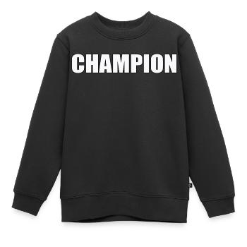 CHAMPION - Kinder Premium Organic Sweatshirt - Schwarz - Vorne - AI Model Kid Female (0cm)