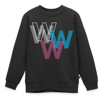 W Buchstabe - Kinder Premium Organic Sweatshirt - Schwarz - Vorne - AI Model Kid Female (0cm)