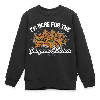Nachos Jalapenos Mexico Cheese Mexican cuisine - Kinder Premium Organic Sweatshirt - Schwarz - Vorne - AI Model Kid Female (0cm)