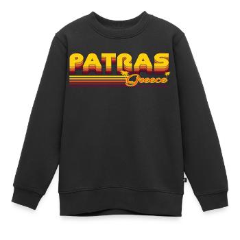 Patras: design rétro méditerranéen - Sweat Premium enfant bio - noir - Devant - AI Model Kid Female (0cm)