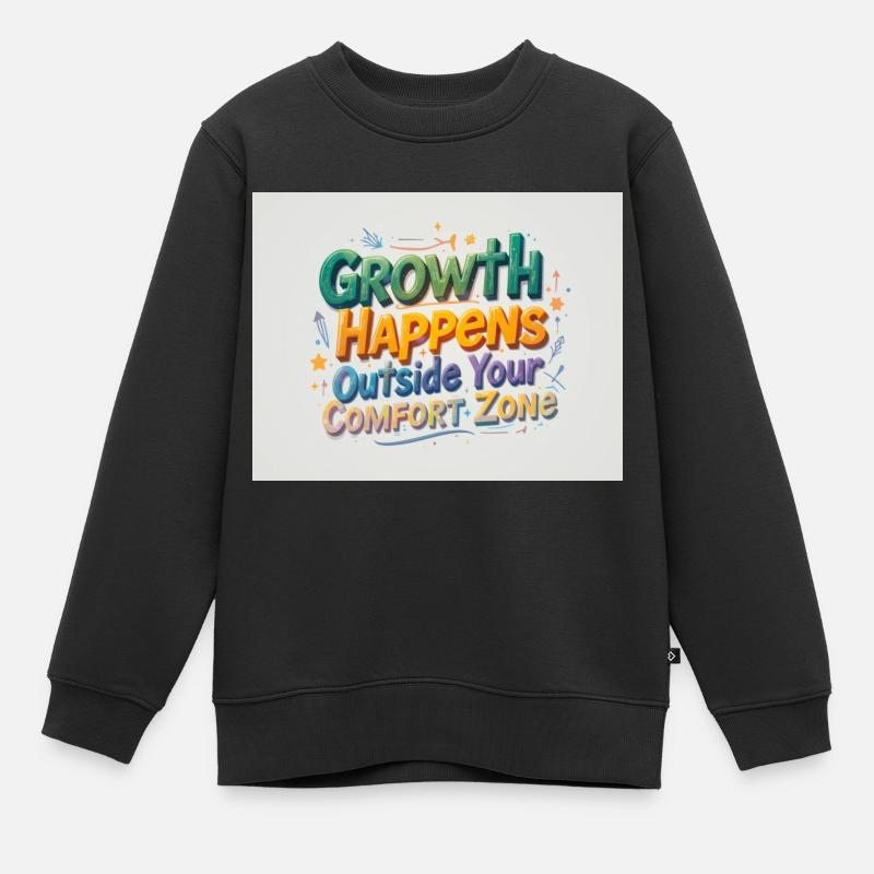 La croissance se produit en dehors de votre zone de confort - Sweat Premium enfant bio - noir