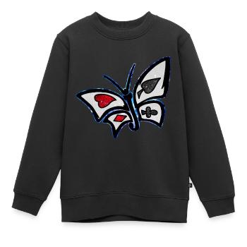 Kosmischer Wunderland-Schmetterling - Kinder Premium Organic Sweatshirt - Schwarz - Vorne - AI Model Kid Female (0cm)