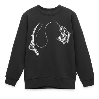 Angeln - Kinder Premium Organic Sweatshirt - Schwarz - Vorne - AI Model Kid Female (0cm)