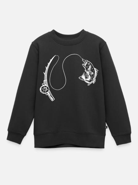 Angeln - Kinder Premium Organic Sweatshirt - Schwarz
