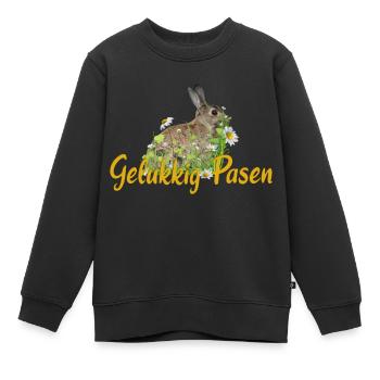 gelukkig pasen Frohe Ostern - Kinder Premium Organic Sweatshirt - Schwarz - Vorne - AI Model Kid Female (0cm)