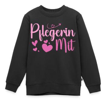 Pflegerin - Herz Symbol - Pflegefachfrau - DANKE - Kinder Premium Organic Sweatshirt - Schwarz - Vorne - AI Model Kid Female (0cm)