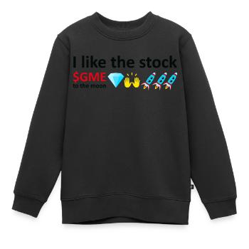 I like the stock, to the moon, stock market meme - Kinder Premium Organic Sweatshirt - Schwarz - Vorne - AI Model Kid Female (0cm)