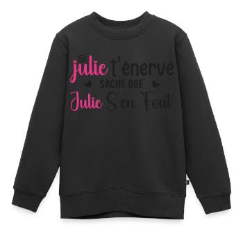 Julie - Kinder Premium Organic Sweatshirt - Schwarz - Vorne - AI Model Kid Female (0cm)
