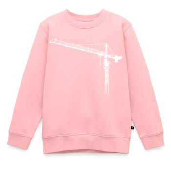 Kran, Turmdrehkran, crane No.: 2 hell (Bitmap) - Kinder Premium Organic Sweatshirt - Rosa - Vorne - AI Model Kid Female (0cm)