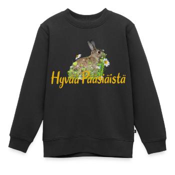 hyvää pääsiäistä Frohe Ostern - Kinder Premium Organic Sweatshirt - Schwarz - Vorne - AI Model Kid Female (0cm)