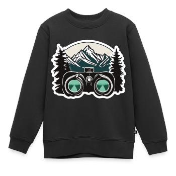 Fernglas / Beobachtung / Observation / Abenteuer - Kinder Premium Organic Sweatshirt - Schwarz - Vorne - AI Model Kid Female (0cm)
