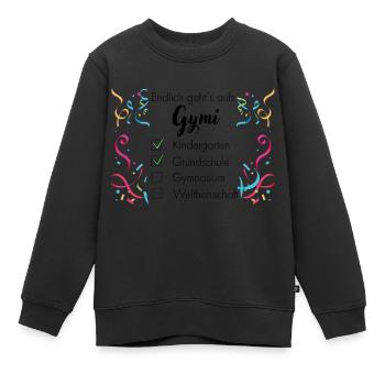 Gymnasium und Weltherrschaft - Kinder Premium Organic Sweatshirt - Schwarz - Vorne - AI Model Kid Female (0cm)