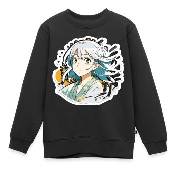 Anime / Comic / Japanisch / Zeichentrick / Cartoon - Kinder Premium Organic Sweatshirt - Schwarz - Vorne - AI Model Kid Female (0cm)