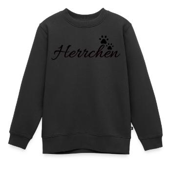 Herrchen von einem Hund | Hundepfote - Kinder Premium Organic Sweatshirt - Schwarz - Vorne - AI Model Kid Female (0cm)