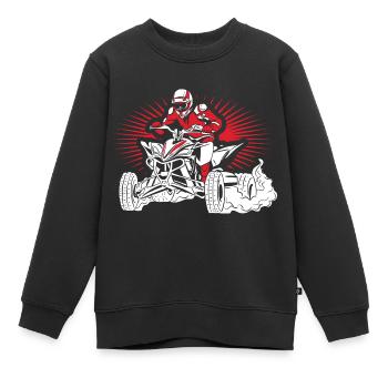 Quad - Kinder Premium Organic Sweatshirt - Schwarz - Vorne - AI Model Kid Female (0cm)
