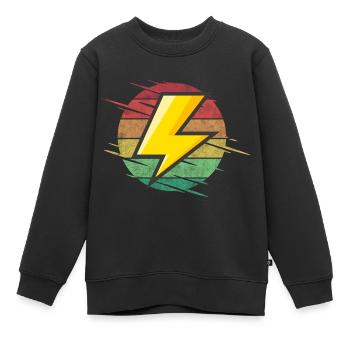 Lightning electric shock - Kids Premium Organic Sweatshirt - black - Front - AI Model Kid Female (0cm)
