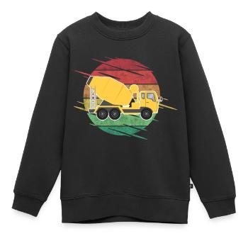Camion de véhicule de chantier - Sweat Premium enfant bio - noir - Devant - AI Model Kid Female (0cm)