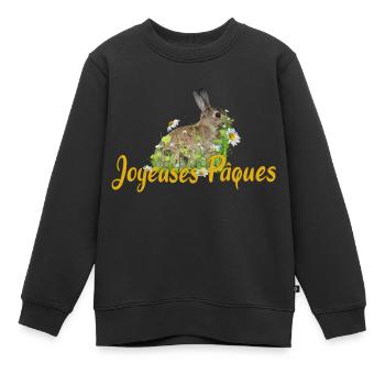 Joyeuses Paques Frohe Ostern - Kinder Premium Organic Sweatshirt - Schwarz - Vorne - AI Model Kid Female (0cm)