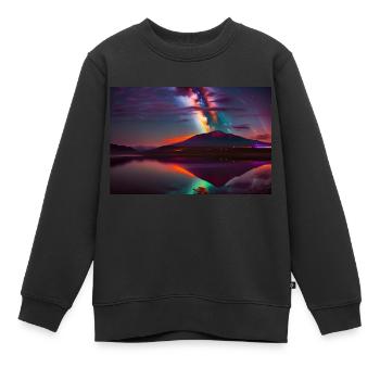 Vulkan 3d - Kinder Premium Organic Sweatshirt - Schwarz - Vorne - AI Model Kid Female (0cm)