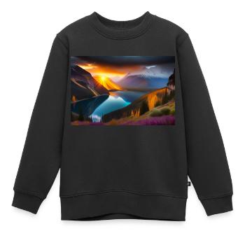 Paysage - Sweat Premium enfant bio - noir - Devant - AI Model Kid Female (0cm)