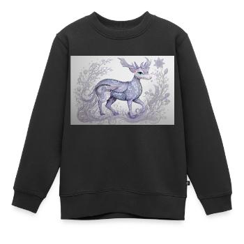 animal mystique 20 - Sweat Premium enfant bio - noir - Devant - AI Model Kid Female (0cm)