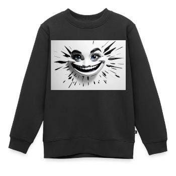 Absolute Reality sourire fou noir blanc - Sweat Premium enfant bio - noir - Devant - AI Model Kid Female (0cm)