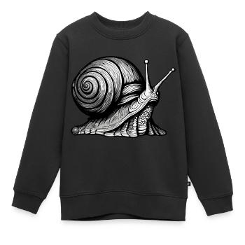 Schnecke / Tier / kriechen / Schleimig / langsam - Kinder Premium Organic Sweatshirt - Schwarz - Vorne - AI Model Kid Female (0cm)