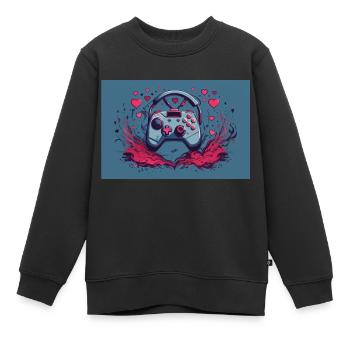 a gaming controller - Sweat Premium enfant bio - noir - Devant - AI Model Kid Female (0cm)