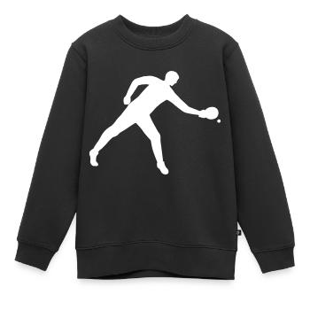 Spieler beim Tischtennis in weiß - Kinder Premium Organic Sweatshirt - Schwarz - Vorne - AI Model Kid Female (0cm)
