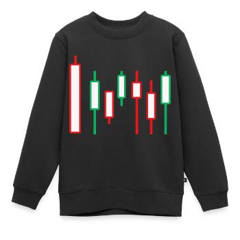 Bourse monnaie Wall Street Trader Forex - Sweat Premium enfant bio - noir - Devant - AI Model Kid Female (0cm)
