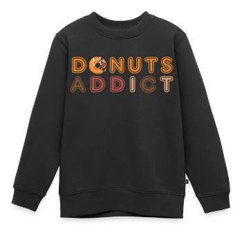 Donuts addict choco beads - Sweat Premium enfant bio - noir - Devant - AI Model Kid Female (0cm)
