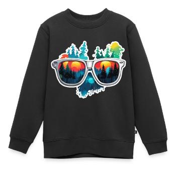 Sonnenbrille / Reflektion / Wald / Spiegelung - Kinder Premium Organic Sweatshirt - Schwarz - Vorne - AI Model Kid Female (0cm)