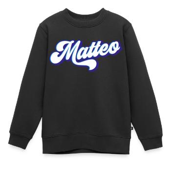 Matteo | Farben änderbar - Kinder Premium Organic Sweatshirt - Schwarz - Vorne - AI Model Kid Female (0cm)