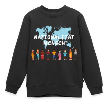 Nationalität mensch Geschenk Rassismus Toleranz - Kinder Premium Organic Sweatshirt - Schwarz - Vorne - AI Model Kid Female (0cm)