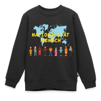 Nationalität mensch Geschenk Rassismus Toleranz - Kinder Premium Organic Sweatshirt - Schwarz - Vorne - AI Model Kid Female (0cm)